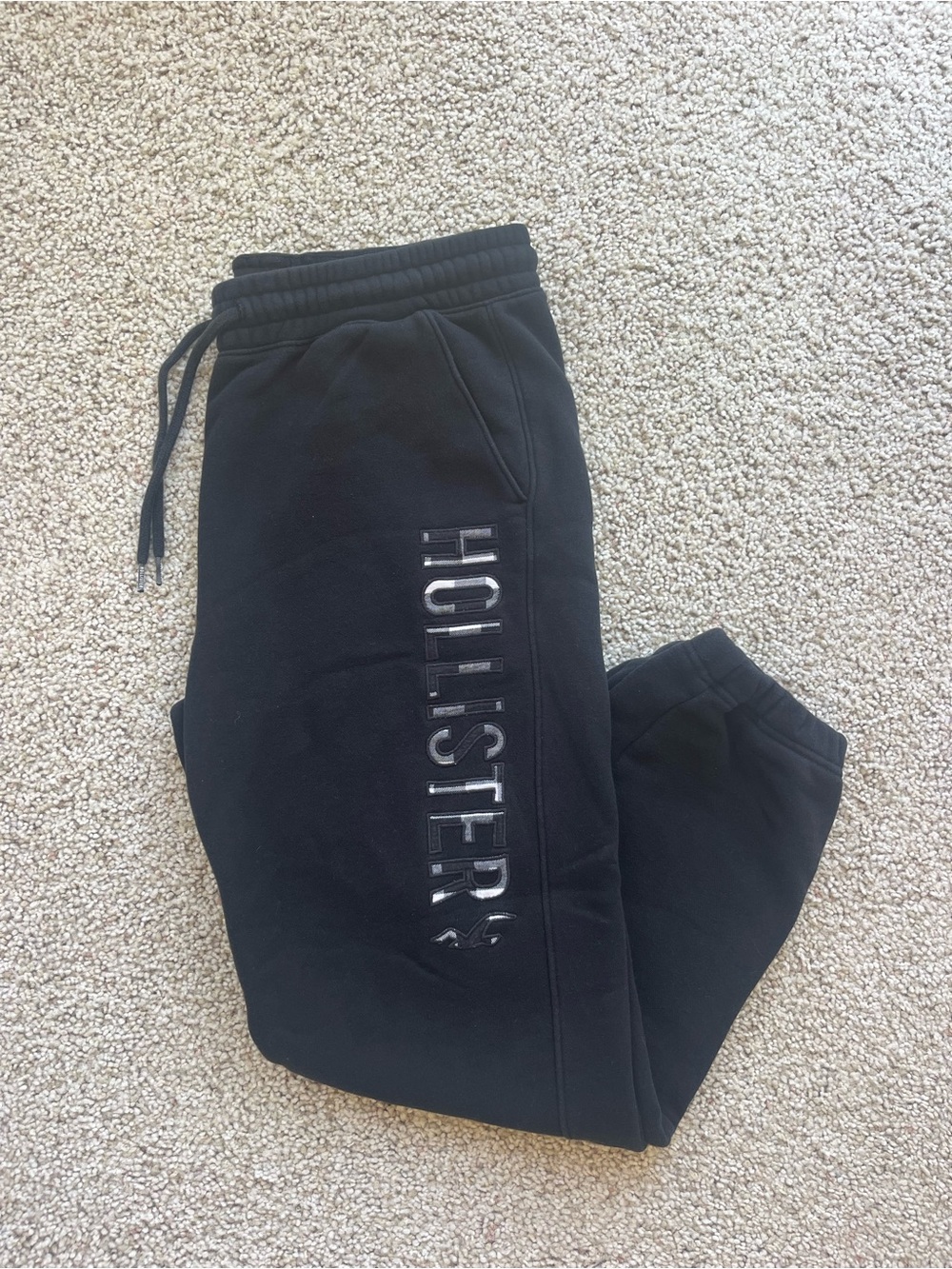 Hollister Black Logo Jogger Sweatpants